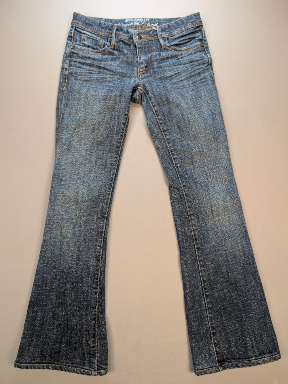Parasuco Denim Legend Jolie Slim Low Rise W30 Medium Wash Embroidered Jeans EUC